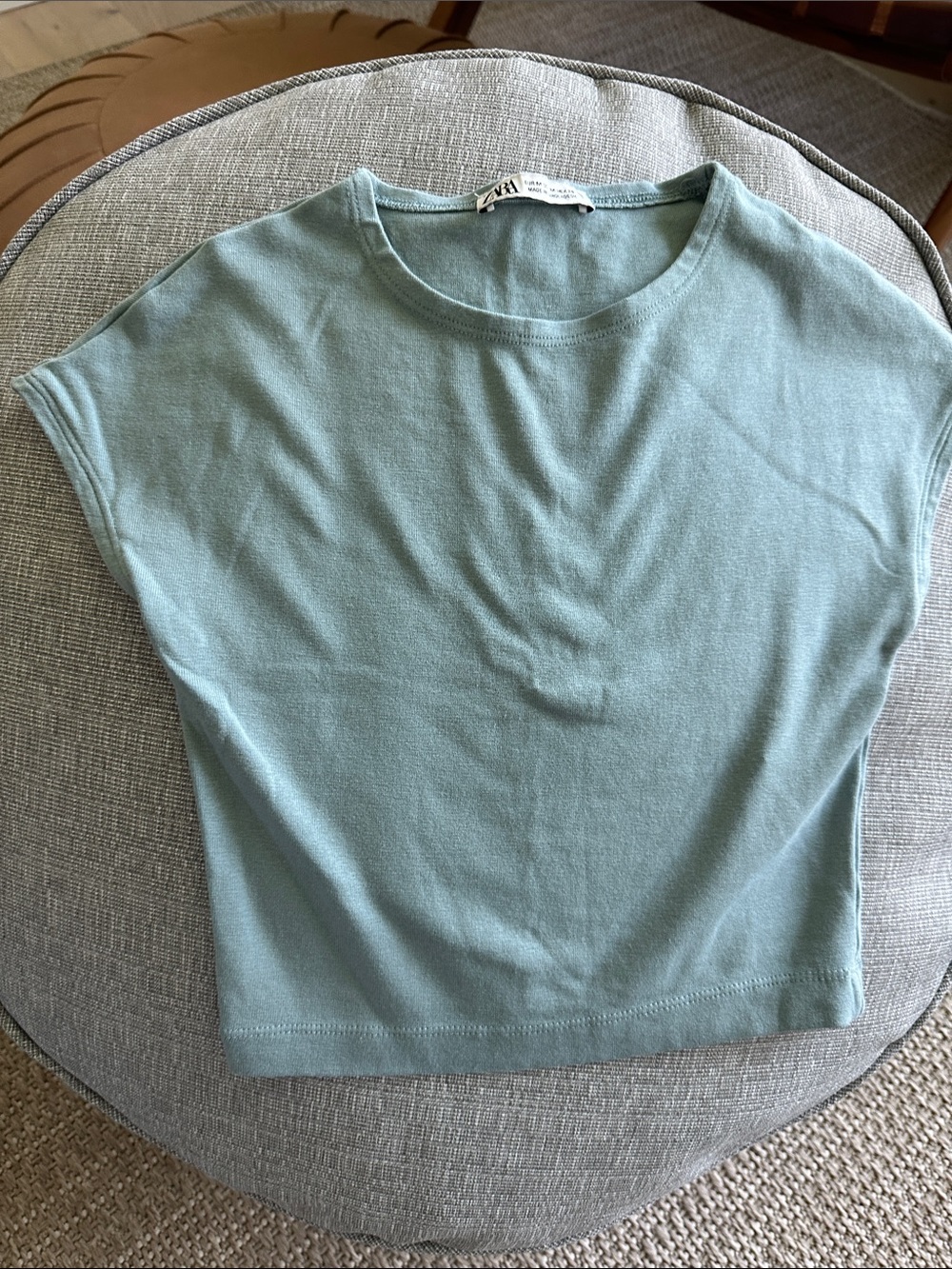 Zara Light Teal Sleeveless Knit Tank